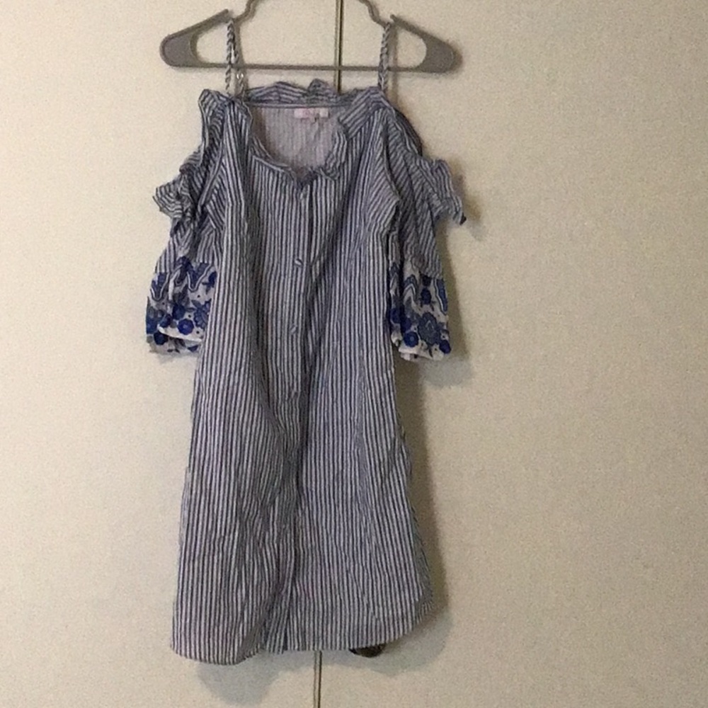 🍏$6–8-10-12🚌Sale Parker Keegan blue stripe dress
